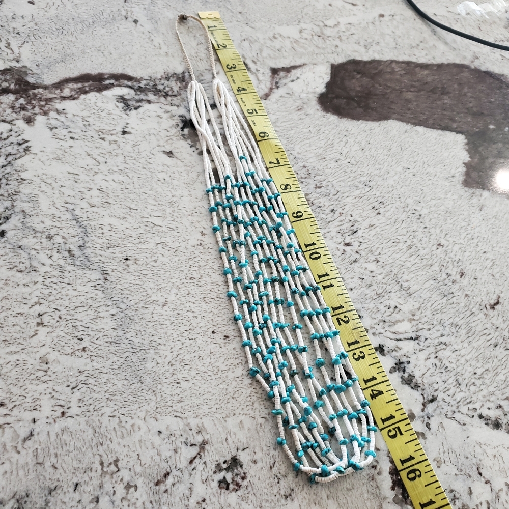 Vintage Turquoise and Heishi Multi Strand Necklace